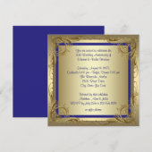 Koninklijk Blauw Goud 50-jarig huwelijksjubileumfe Kaart (Voorkant / Achterkant)