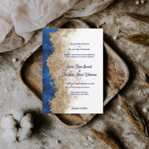 Koninklijk Blauw Goud Abstract Luxe Trouwfeest