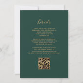Koninklijk Blauw Goud Agaat Smaragd QR Code Trouwe Kaart (Achterkant)