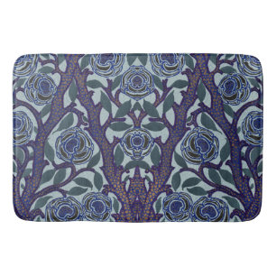 Koninklijk Blauw & Goud Art Deco Roos Bloemendecor Badmat