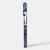 Koninklijk Blauw & Goud Art Deco Roos Bloemendecor Case-Mate iPhone Case (Achterkant / Links)