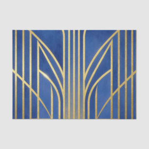 Koninklijk Blauw Goud Art Deco Tissuepapier