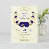 koninklijk blauw goud - bloementeelt kaart (Staand voorkant)