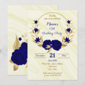 koninklijk blauw goud - bloementeelt kaart (Voorkant / Achterkant)