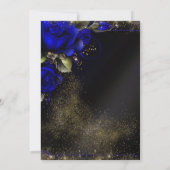 Koninklijk Blauw Goud Maskerade Feest Kaart (Achterkant)