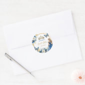 Koninklijk Blauw Goud Prinses Tiara Bloemen Zoet 1 Ronde Sticker (Envelop)