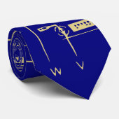 Koninklijk blauw goud Tech Motherboard | Circuit B Stropdas (Opgerold)