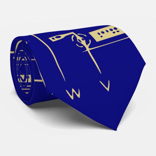 Koninklijk blauw goud Tech Motherboard | Circuit B Stropdas (Opgerold)