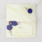 koninklijk blauw goudblad geometrisch plaatskaartje (Buitenkant ongevouwen)