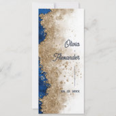 Koninklijk Blauw Gouden Abstract Trouwceremonie Pr Kaart (Voorkant)