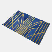Koninklijk Blauw Gouden Art Deco Deurmat (Schuin)