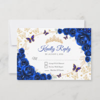 Koninklijk Blauw Gouden Bloemstuk Quinceanera Antw