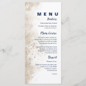 Koninklijk Blauw Gouden Formele Luxe Trouwreceptie Menu (Voorkant)