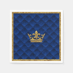 Koninklijk Blauw & Gouden Kroon Elegant Koninklijk Servetten
