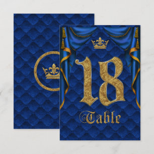 Koninklijk Blauw Gouden Kroon Trouw Tafel Nummer 1 Kaart