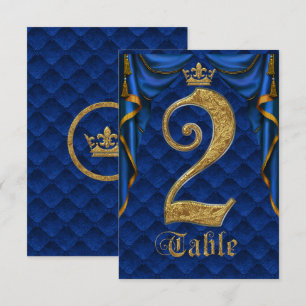 Koninklijk Blauw Gouden Kroon Trouw Tafel Nummer 2 Kaart