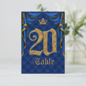 Koninklijk Blauw Gouden Kroon Trouw Tafelnummer 20 (Staand voorkant)