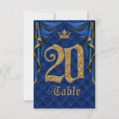 Koninklijk Blauw Gouden Kroontrouwtafel Nummer 20 Kaart (Voorkant)