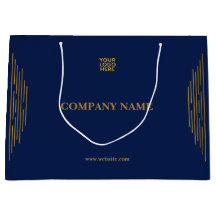Koninklijk Blauw Gouden Pinstripe Zakelijk Aangepa
