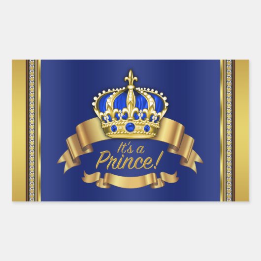 Koninklijk Blauw Gouden Prince Waterfles Label (Voorkant)