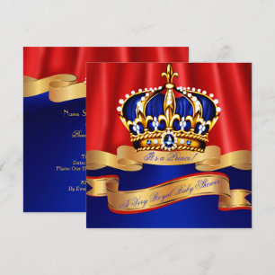 Koninklijk Blauw Gouden Prins Jongen Baby Borrel K Kaart