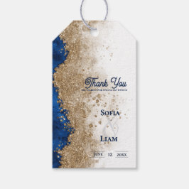 Koninklijk Blauw Gouden Trouw Bedankt Favoriet Cadeaulabel