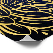 Koninklijk blauw goudpenduizen Indiaas welkomsttek Poster (Hoek)