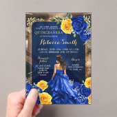 Koninklijk Blauw Grand Palace Quinceañera Prinses Acryl Uitnodigingen (Insitu (Draagbaar))