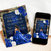 Koninklijk Blauw Grand Palace Quinceañera Prinses Kaart