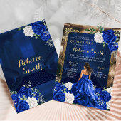 Koninklijk Blauw Grand Palace Quinceañera Prinses Kaart