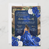 Koninklijk Blauw Grand Palace Quinceañera Prinses Kaart (Voorkant)