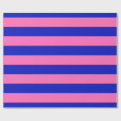 Koninklijk Blauw, Heet Roze #2 XL Preppy Stripe 1X Cadeaupapier (Vlak)