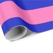 Koninklijk Blauw, Heet Roze #2 XL Preppy Stripe 1X Cadeaupapier (Rol Hoek)