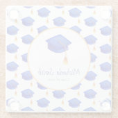 Koninklijk Blauw High School Afstuderen Gepersonal Glazen Onderzetter (Achterkant)