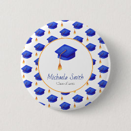 Koninklijk Blauw High School Afstuderen Gepersonal Ronde Button 5,7 Cm