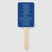 Koninklijk Blauw Huwelijksprogramma Handwaaier (Achterkant)