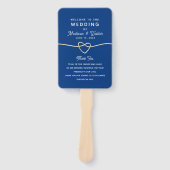 Koninklijk Blauw Huwelijksprogramma Handwaaier (Voorkant)