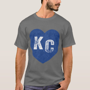 Koninklijk Blauw KC Blauwe Hart Kansas City Hartje T-shirt