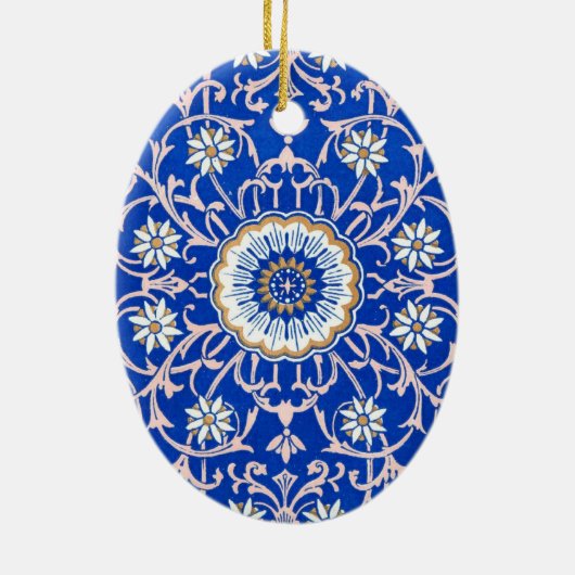  koninklijk blauw keramisch ornament (Achterkant)