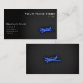 Koninklijk Blauw Klein Vliegtuig Visitekaartje (Voorkant / Achterkant)