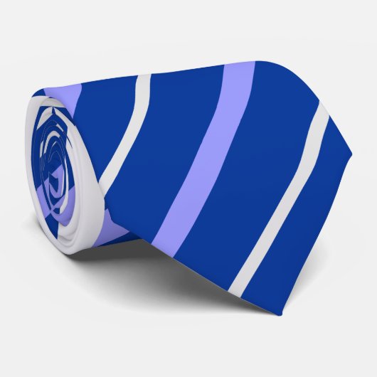 Koninklijk blauw, leistblauw en wit Stropdas - str (Opgerold)