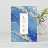 *~ KONINKLIJK BLAUW LIEFDE AR66 QR + RSVP Agaat Br Kaart (Staand voorkant)