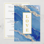 *~ KONINKLIJK BLAUW LIEFDE AR66 QR + RSVP Agaat Br Kaart (Voorkant / Achterkant)