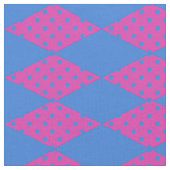 Koninklijk Blauw, Magenta Diamant Faux Patchwork P Stof (Close Up)