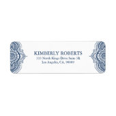 Koninklijk Blauw Mandala Wit Etiket (Voorkant)