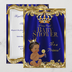 Koninklijk Blauw Marine Goud Prins Babyfeest Etnis Kaart
