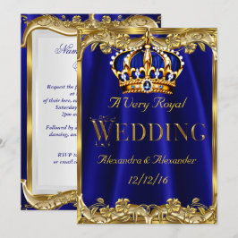 Koninklijk Blauw Marine Huwelijk Gouden Kroon 3 Kaart