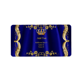 Koninklijk Blauw Marine Huwelijk Gouden Kroon Etiket