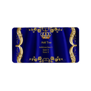 Koninklijk Blauw Marine Huwelijk Gouden Kroon Etiket