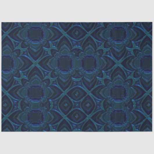 Koninklijk Blauw Metaal Ontwerp Achtergrond Decoup Tissuepapier (Voorkant)